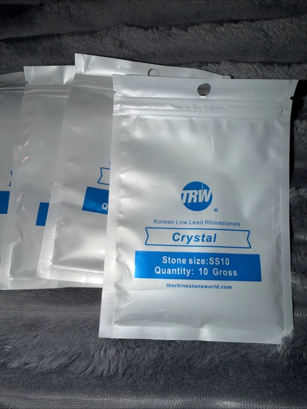 Silver HotFix Rhinestone Gems Pack - 4 Small Sealed Bags